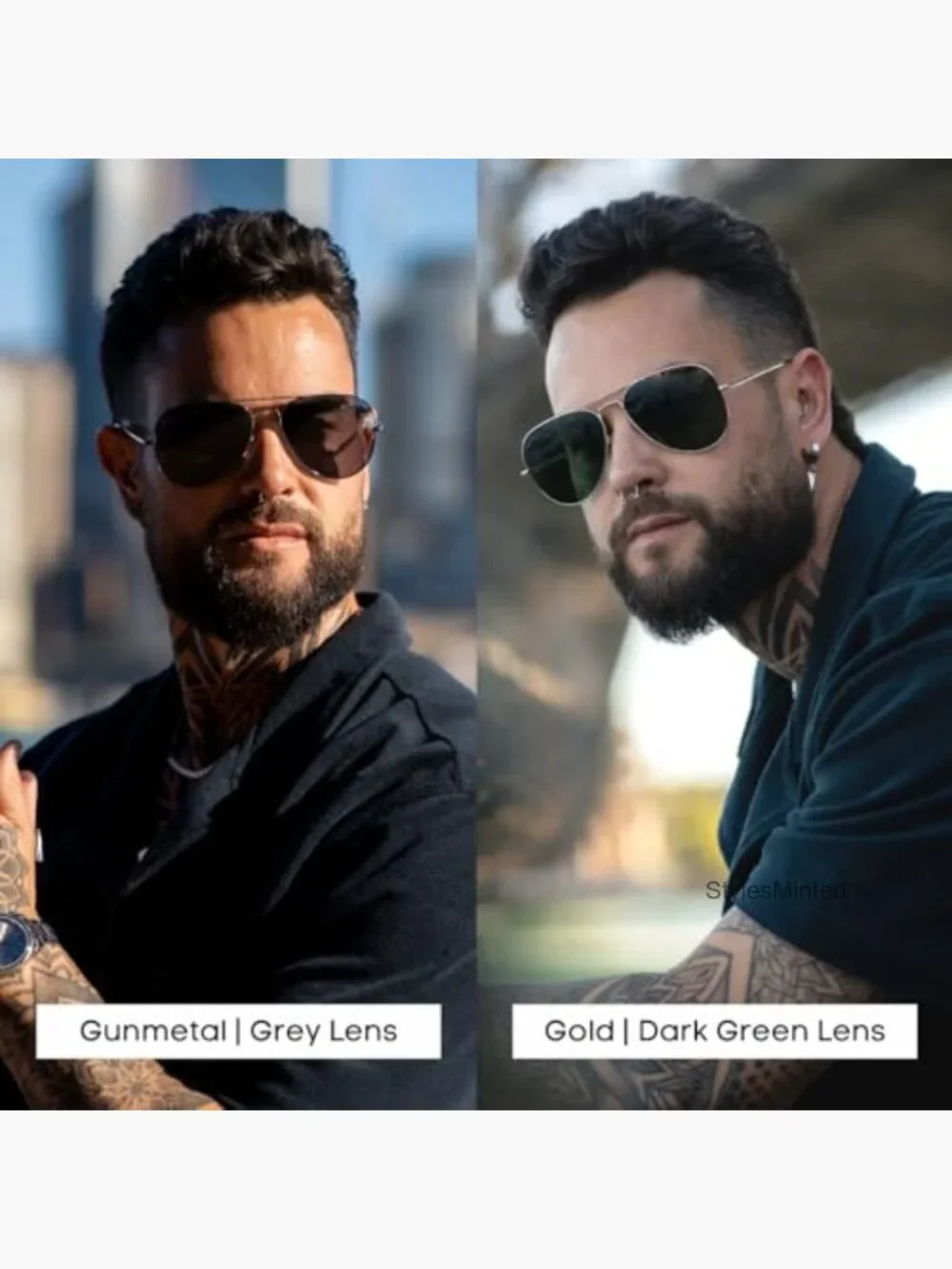 Extra Large Aviator Sunglasses for Men Stainless Steel Polarized UV400
